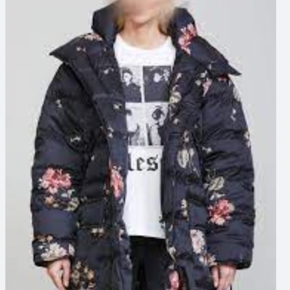 COPY - R13 UPSIDE-DOWN COAT IN FLORAL ON BLACK : NWOT : SMALL - Picture 3 of 13